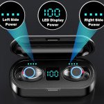 Wholesale Mini Stereo TWS Earbuds Headset with PowerBank LED Digital Battery Display and Stand F9 (Black)